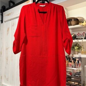 Lush Vibrant Red Tunic Top